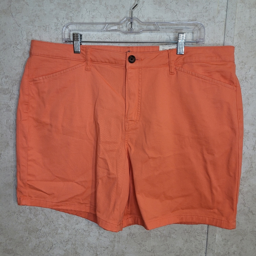 St Johns Bay coral cotton shorts NWT Size 18